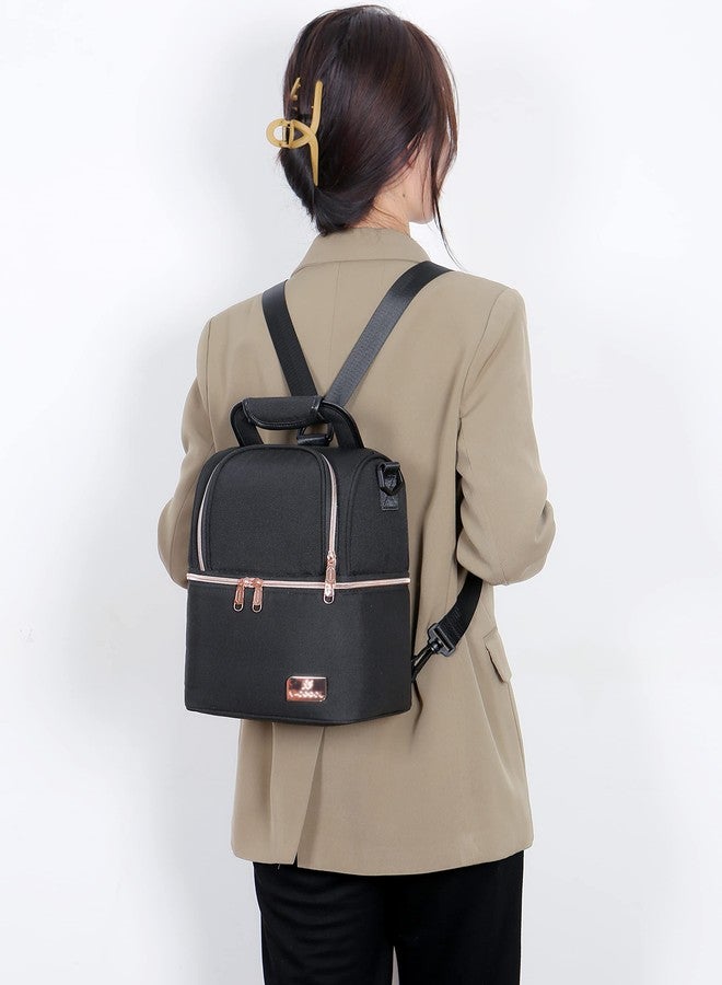 Meichoon Breast Milk Baby Bottle Cooler Bag Waterproof Baby Food Insulation Maternity Backpack Double Layer Fresh Keeping Travel Handbag for Nursing Mom Daycare UH12 Black - Image 4
